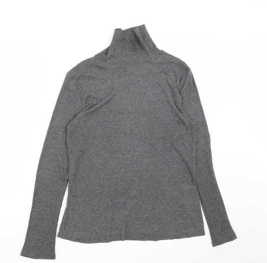 Dorothy Perkins Womens Grey High Neck  Cotton Pullover Jumper Size 16