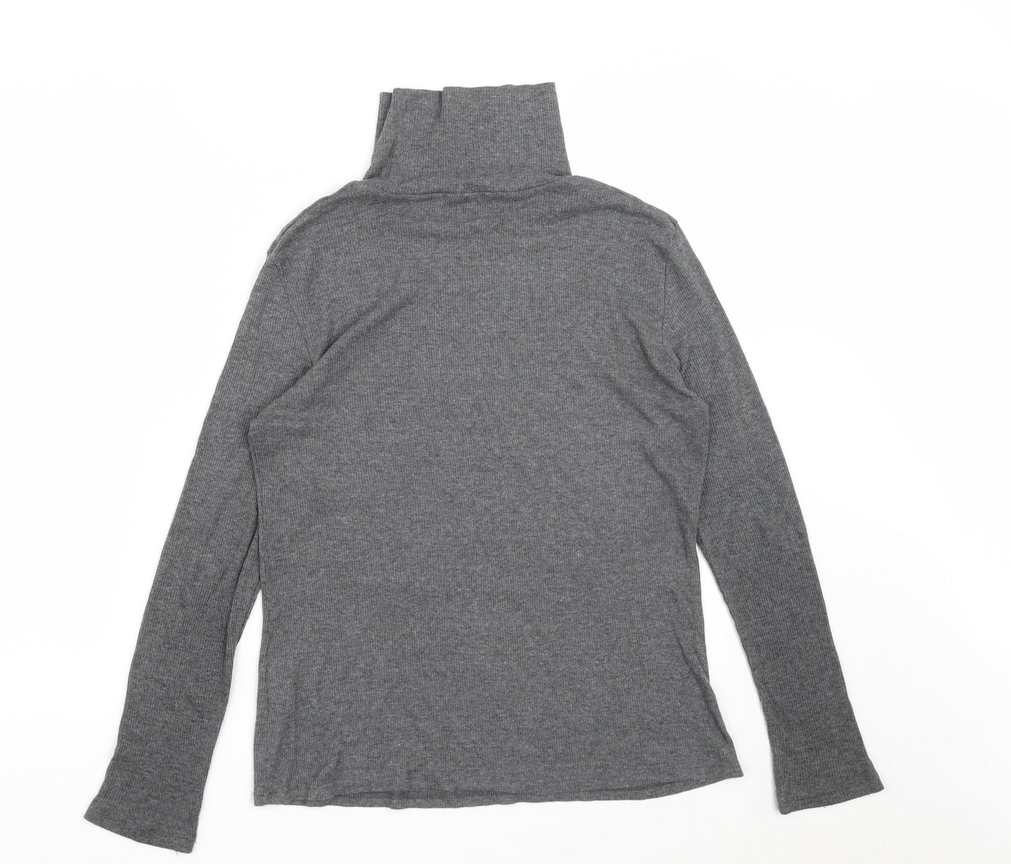 Dorothy Perkins Womens Grey High Neck  Cotton Pullover Jumper Size 16