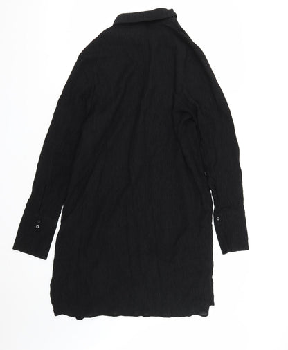 Preloved H&M Womens Black  Lyocell Basic Button-Up Size M Collared - Back
