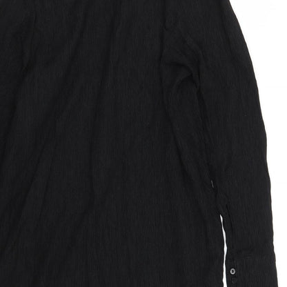 Preloved H&M Womens Black  Lyocell Basic Button-Up Size M Collared - Label
