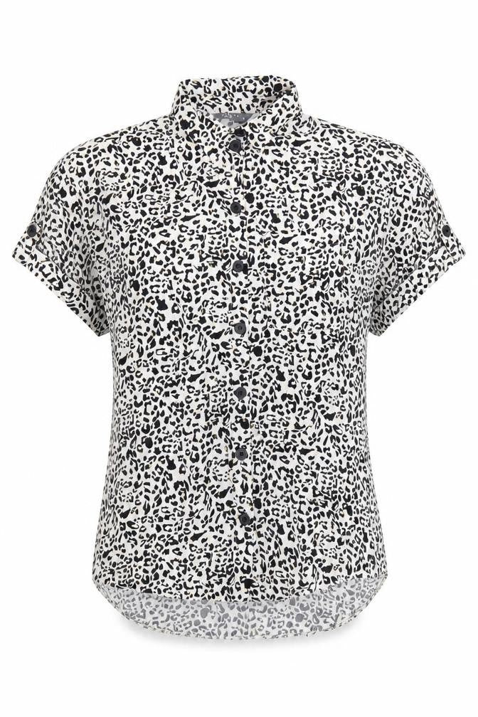 Matalan Womens Multicoloured Geometric Viscose Basic Button-Up Size 10 Collared