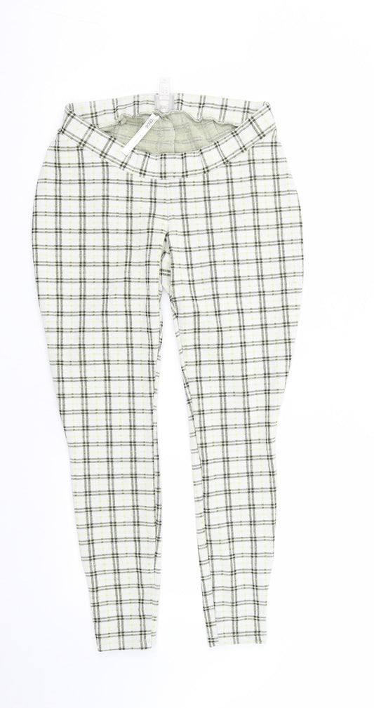 ASOS Womens Multicoloured Plaid Polyester Cropped Trousers Size 8 L25 in Regular