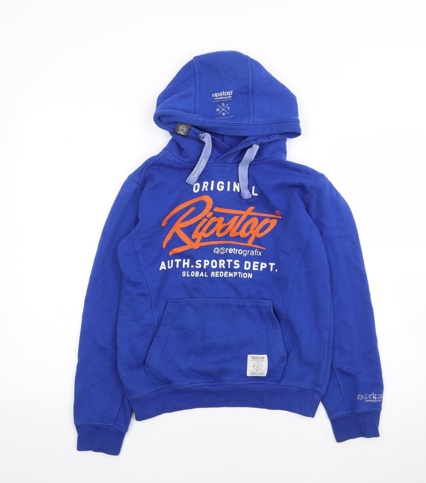 Ripstop Boys Blue  Cotton Pullover Hoodie Size S  Pullover