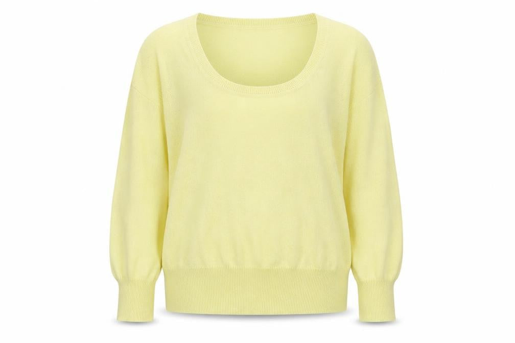 South Womens Yellow Round Neck  Cotton Pullover Jumper Size 12