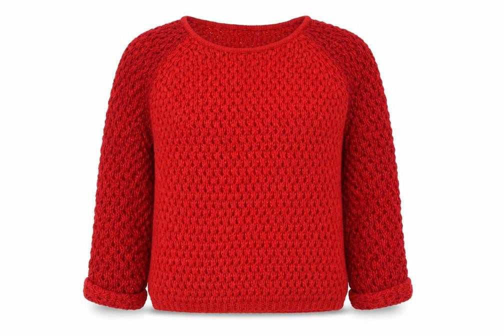 Primark Womens Red Scoop Neck  Acrylic Pullover Jumper Size 12