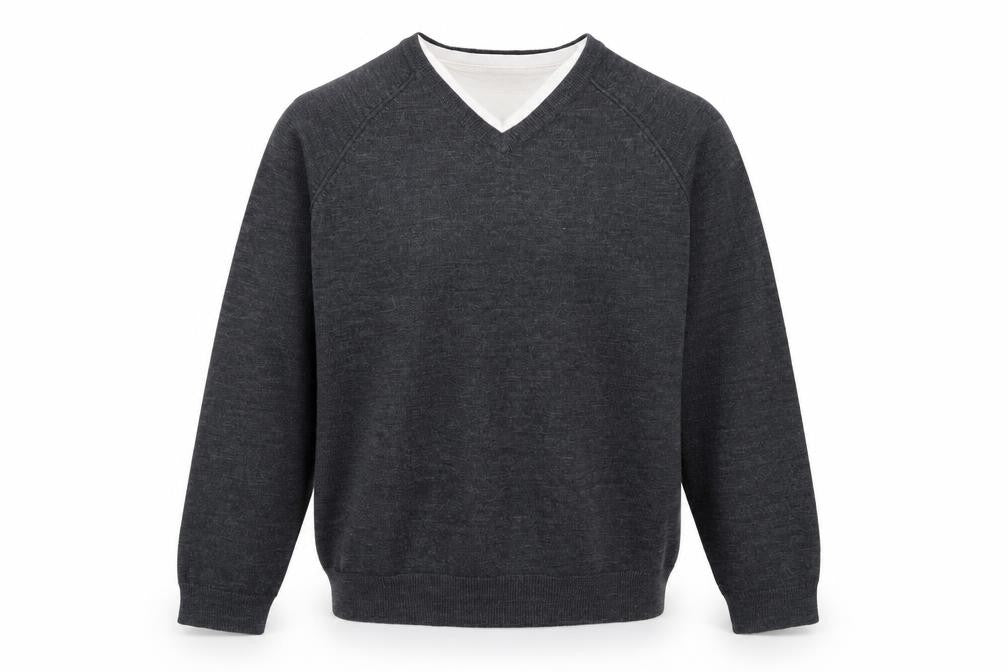 UrbanSpirit Mens Grey Crew Neck  Acrylic Pullover Jumper Size L