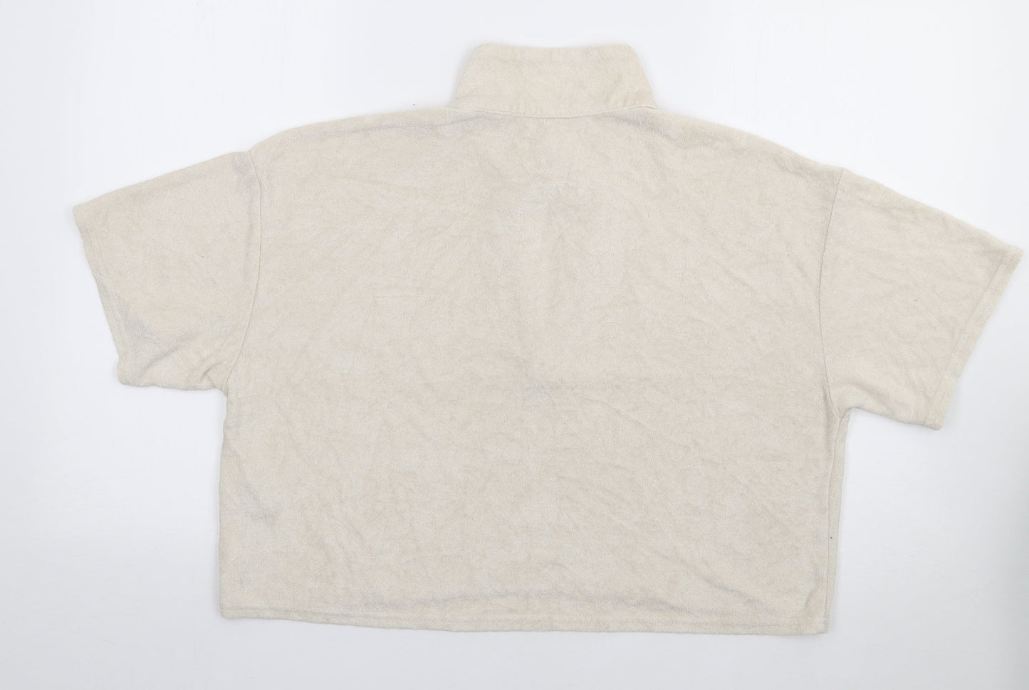 Gilly Hicks Womens Beige  Viscose Jersey Polo Size L Collared
