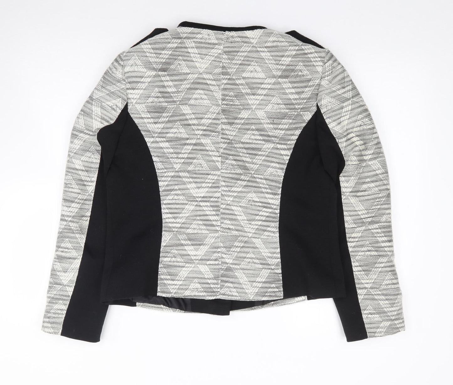 TU Womens Black Geometric  Jacket  Size 14  Zip