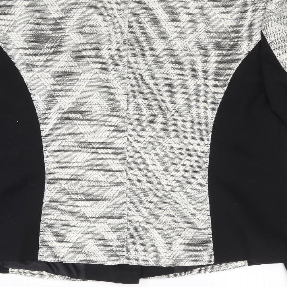 TU Womens Black Geometric  Jacket  Size 14  Zip