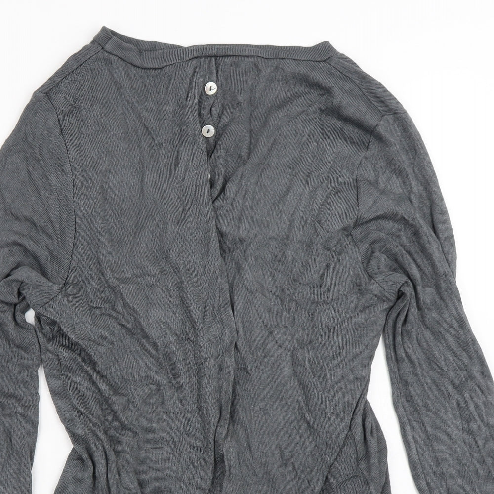 Preworn Womens Grey Crew Neck  Viscose Cardigan Jumper Size S   - Mesh Skirt
