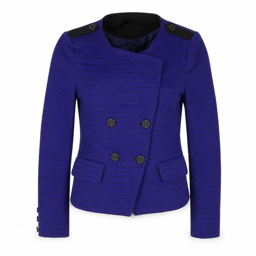 La Morina Womens Purple Striped  Jacket  Size L