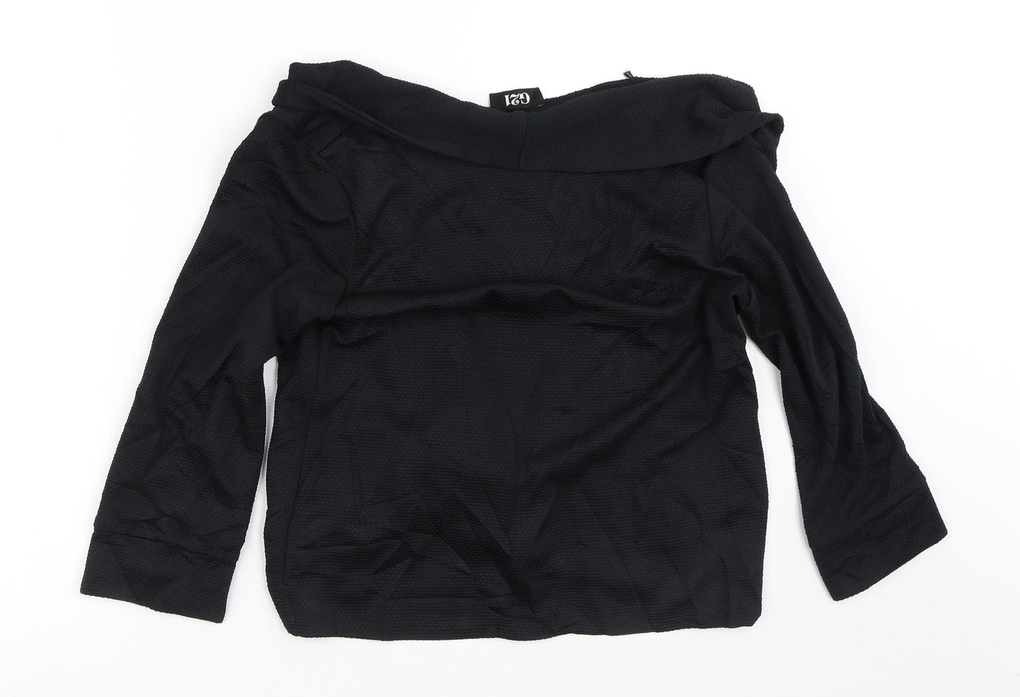 G21 Womens Black Round Neck  Polyester Cardigan Jumper Size 12
