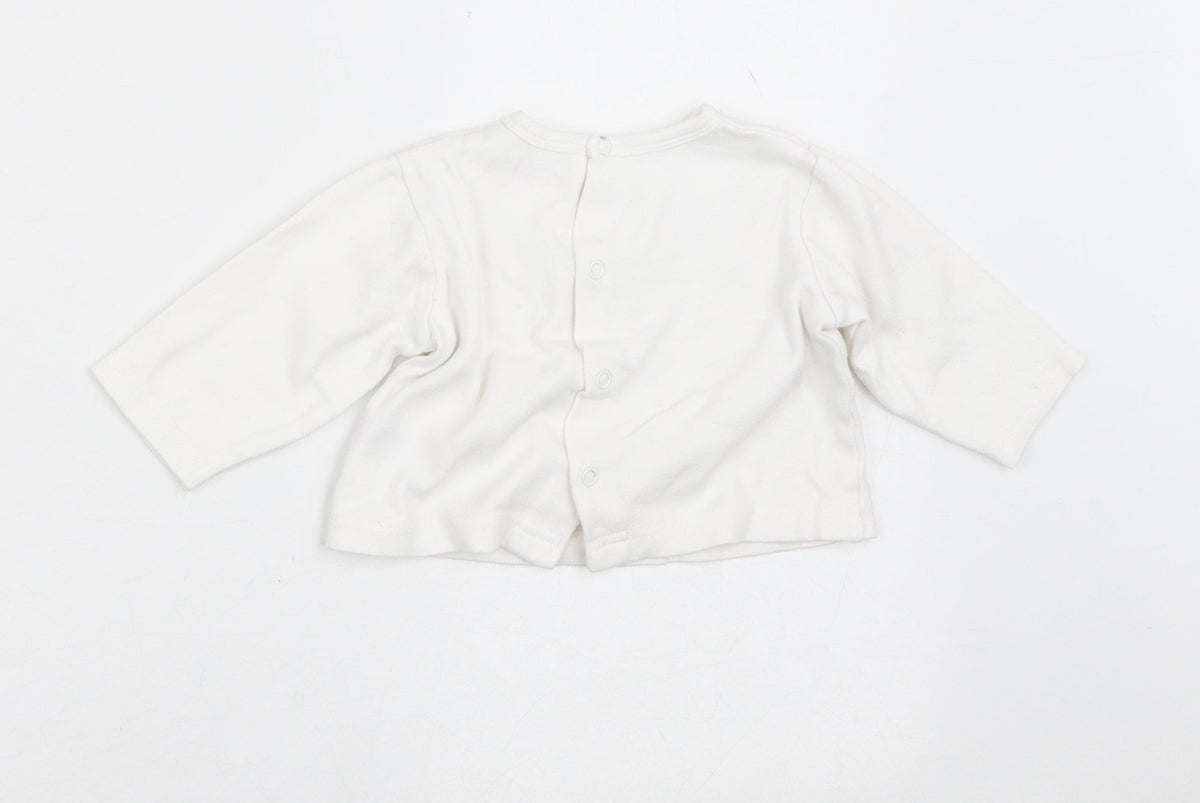 Babybol Girls White  Cotton Cardigan Jumper Size 6-9 Months   - Bunny