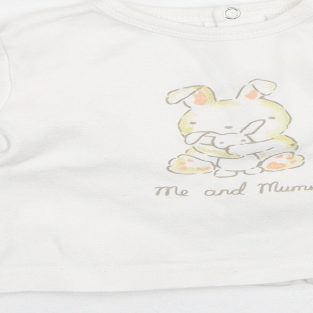 Babybol Girls White  Cotton Cardigan Jumper Size 6-9 Months   - Bunny