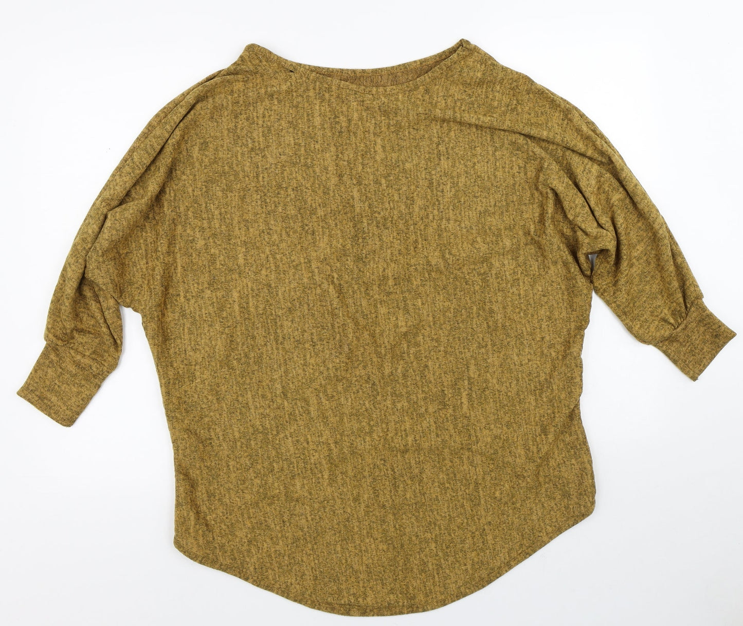 Preworn Womens Yellow  Polyester Tunic T-Shirt Size M Round Neck - Long back