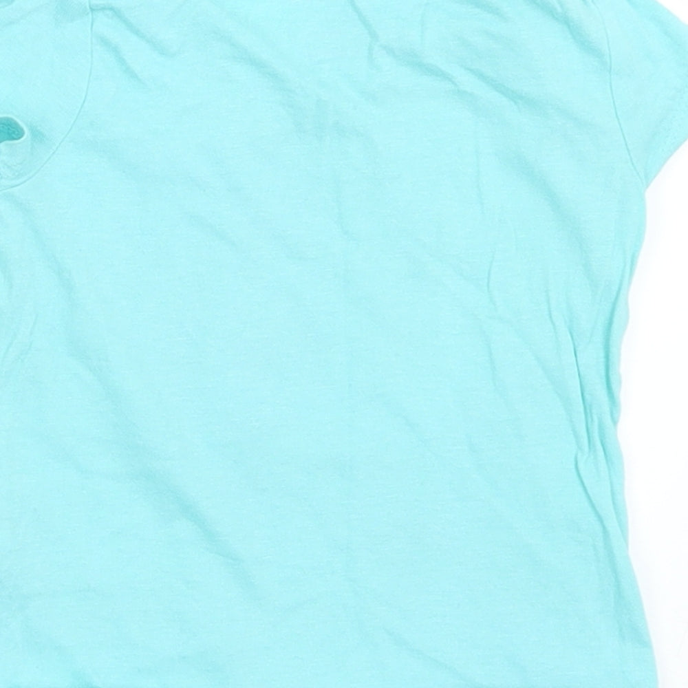 Primark Girls Green  Cotton Basic T-Shirt Size 12-18 Months Crew Neck  - Flamingo