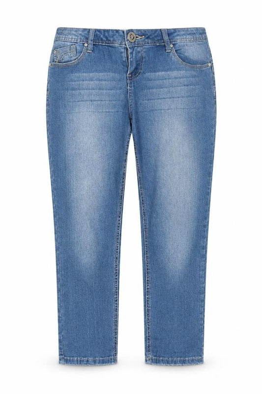 Authentic Clothing Company Womens Blue  Cotton Skinny Jeans Size 12 L24 in Regular Button - Cropped