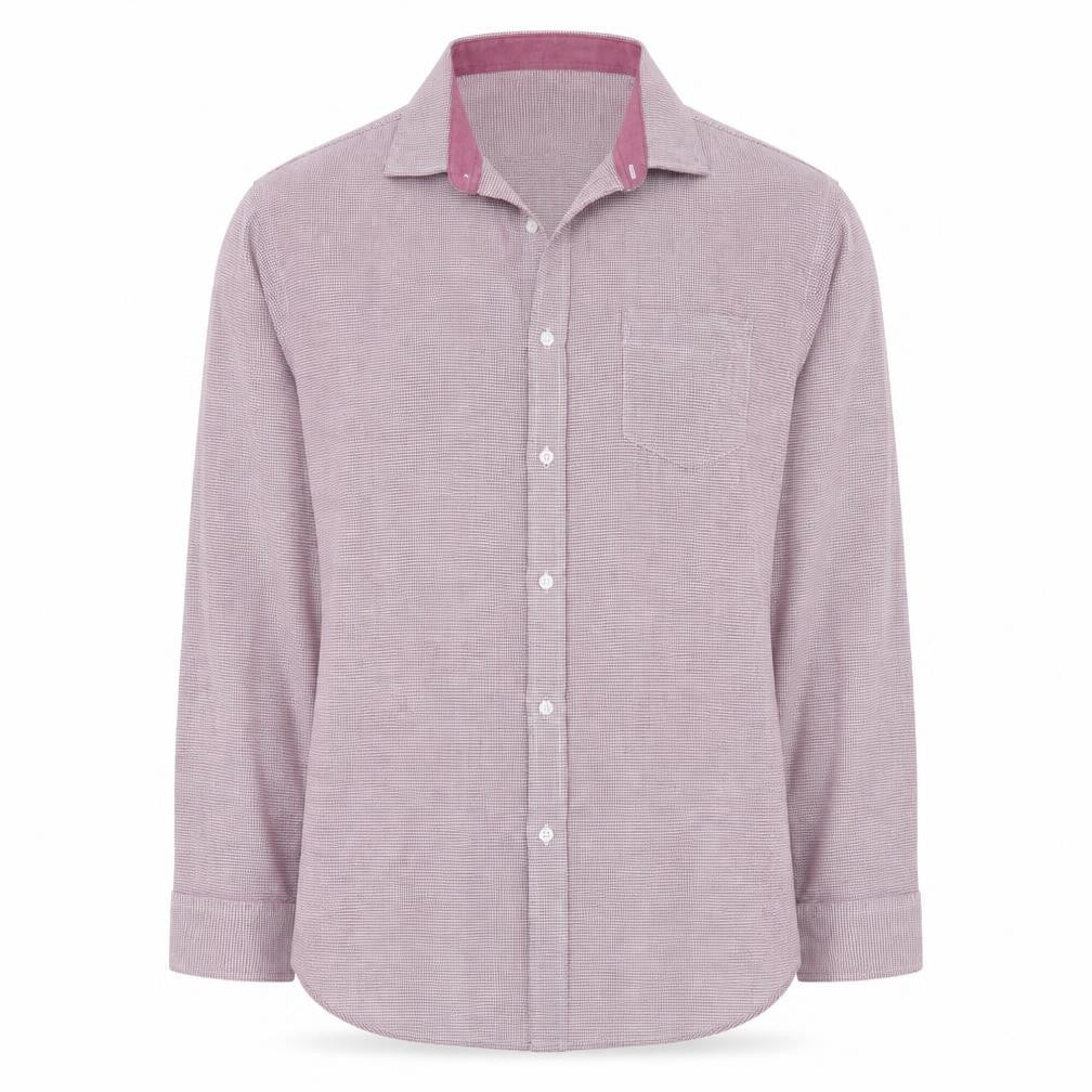 F&F Mens Purple Check Cotton  Button-Up Size 17 Collared Button