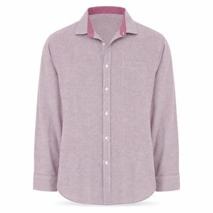 F&F Mens Purple Check Cotton  Button-Up Size 17 Collared Button