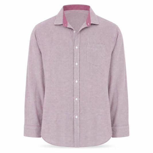 F&F Mens Purple Check Cotton  Button-Up Size 17 Collared Button