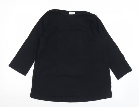 DP Womens Black  Cotton Basic T-Shirt Size 14 Round Neck - Materinty
