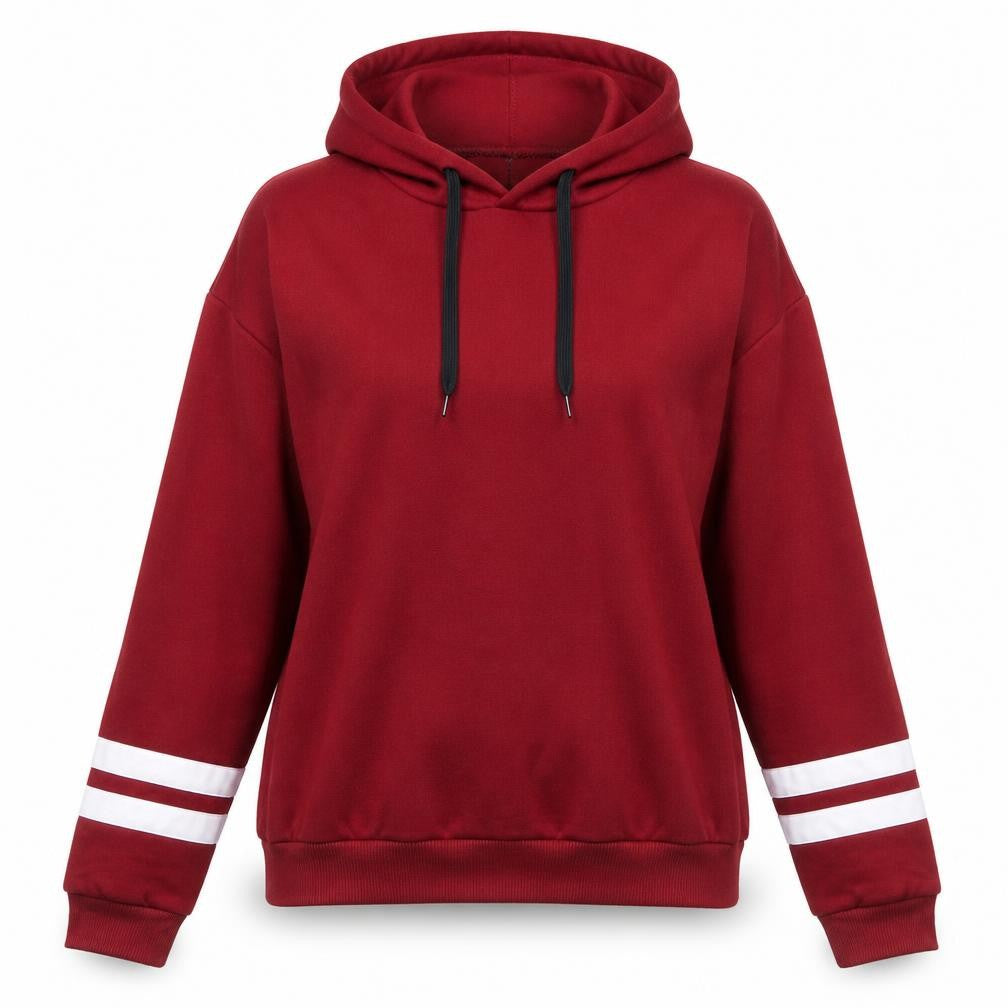 Preworn Womens Red  Polyester Pullover Hoodie Size M