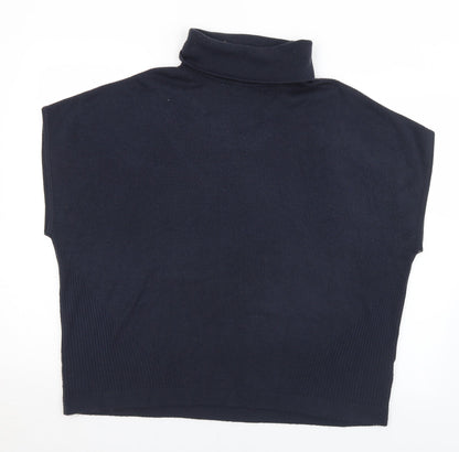 Preloved TU Womens Blue Roll Neck  Acrylic Pullover Jumper Size 10 - Front
