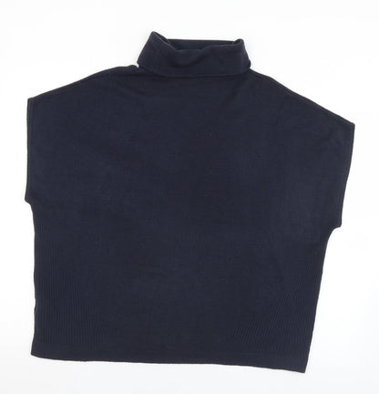 Preloved TU Womens Blue Roll Neck  Acrylic Pullover Jumper Size 10 - Back