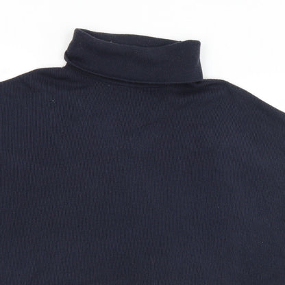 Preloved TU Womens Blue Roll Neck  Acrylic Pullover Jumper Size 10 - Detail