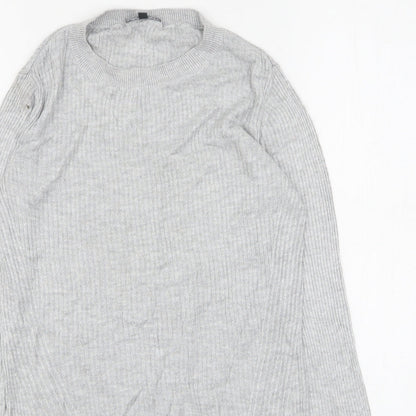Warehouse Womens Grey Round Neck  Viscose Pullover Jumper Size 10