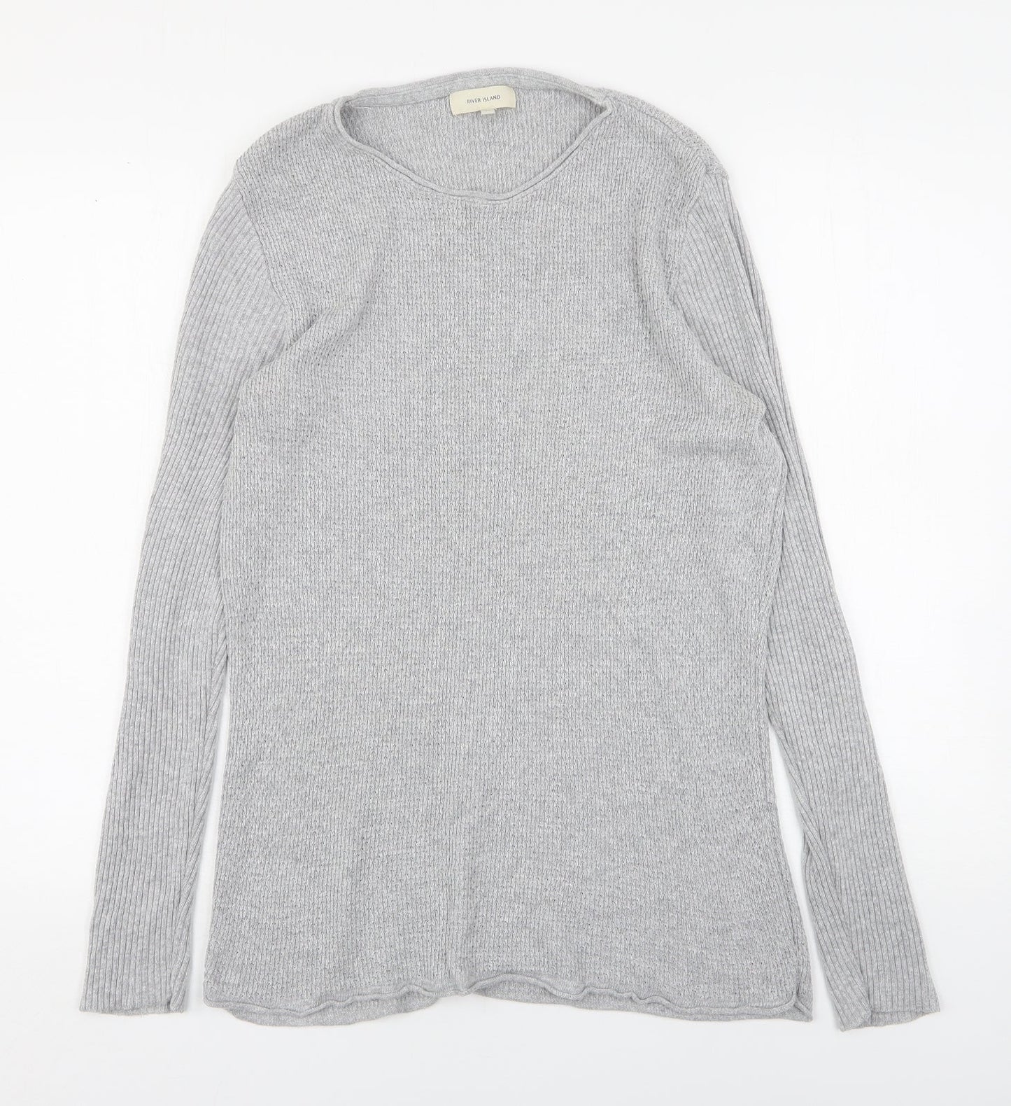 River Island  Womens Grey Round Neck  Acrylic Pullover Jumper Size M