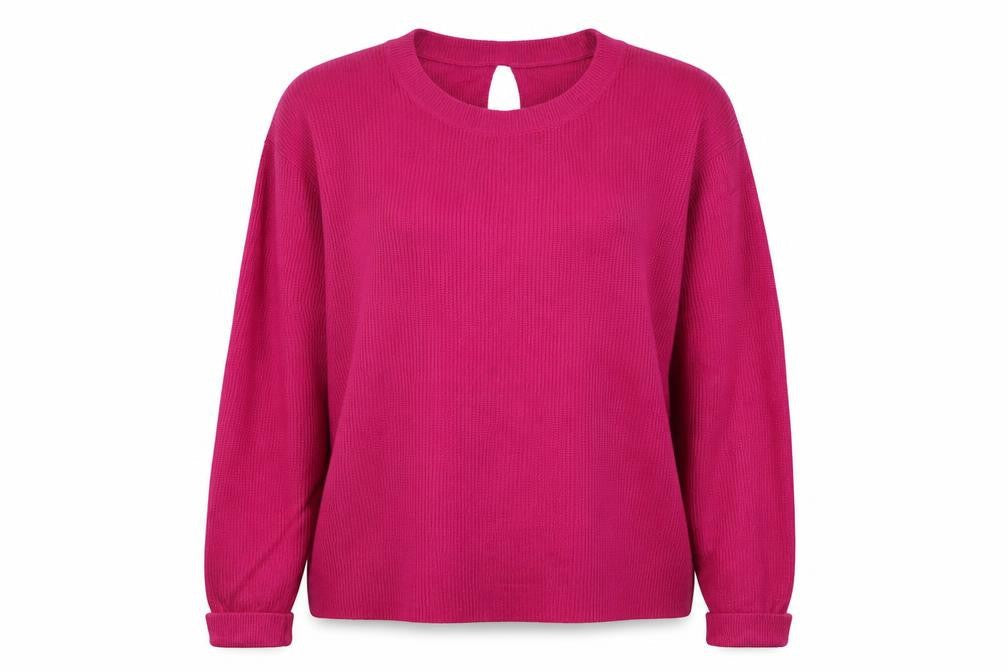 Mango Womens Pink Round Neck  Acrylic Pullover Jumper Size S