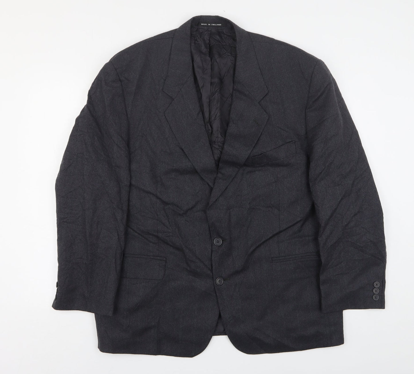 The Level Mens Grey Striped Wool Jacket Suit Jacket Size 46