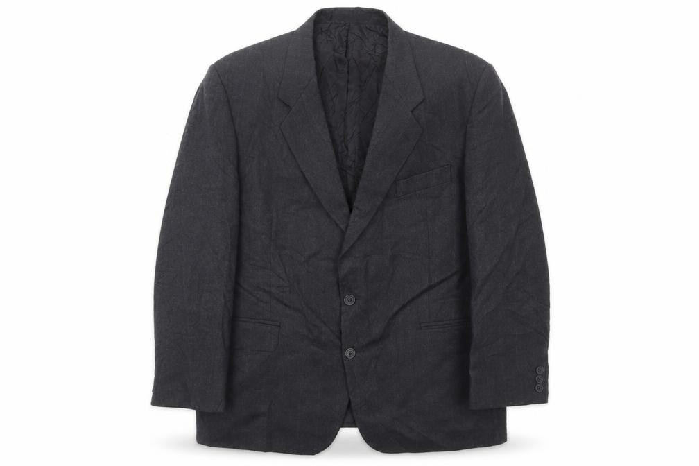 The Level Mens Grey Striped Wool Jacket Suit Jacket Size 46