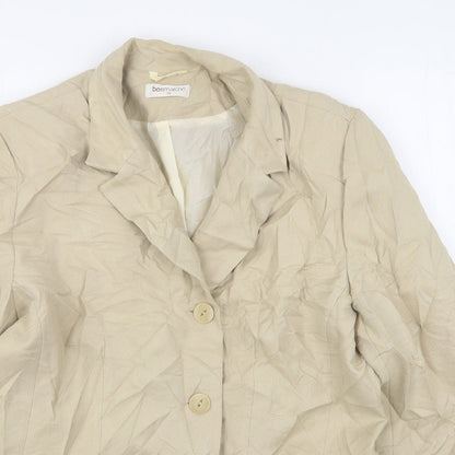 Bonmarché Womens Beige Polyester Jacket Suit Jacket Size 18