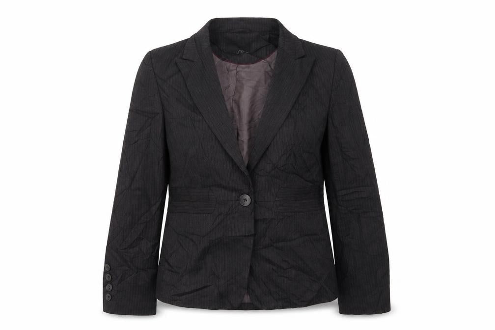 NEXT Womens Blue Striped Polyester Jacket Suit Jacket Size 12