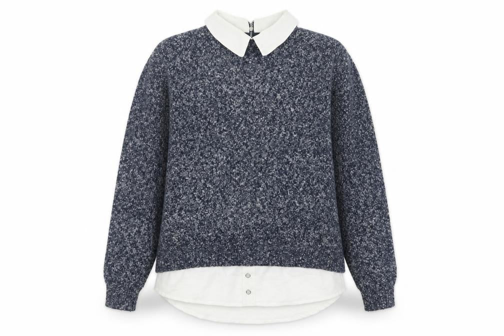 Atmosphere Womens Blue Collared  Acrylic Pullover Jumper Size 8