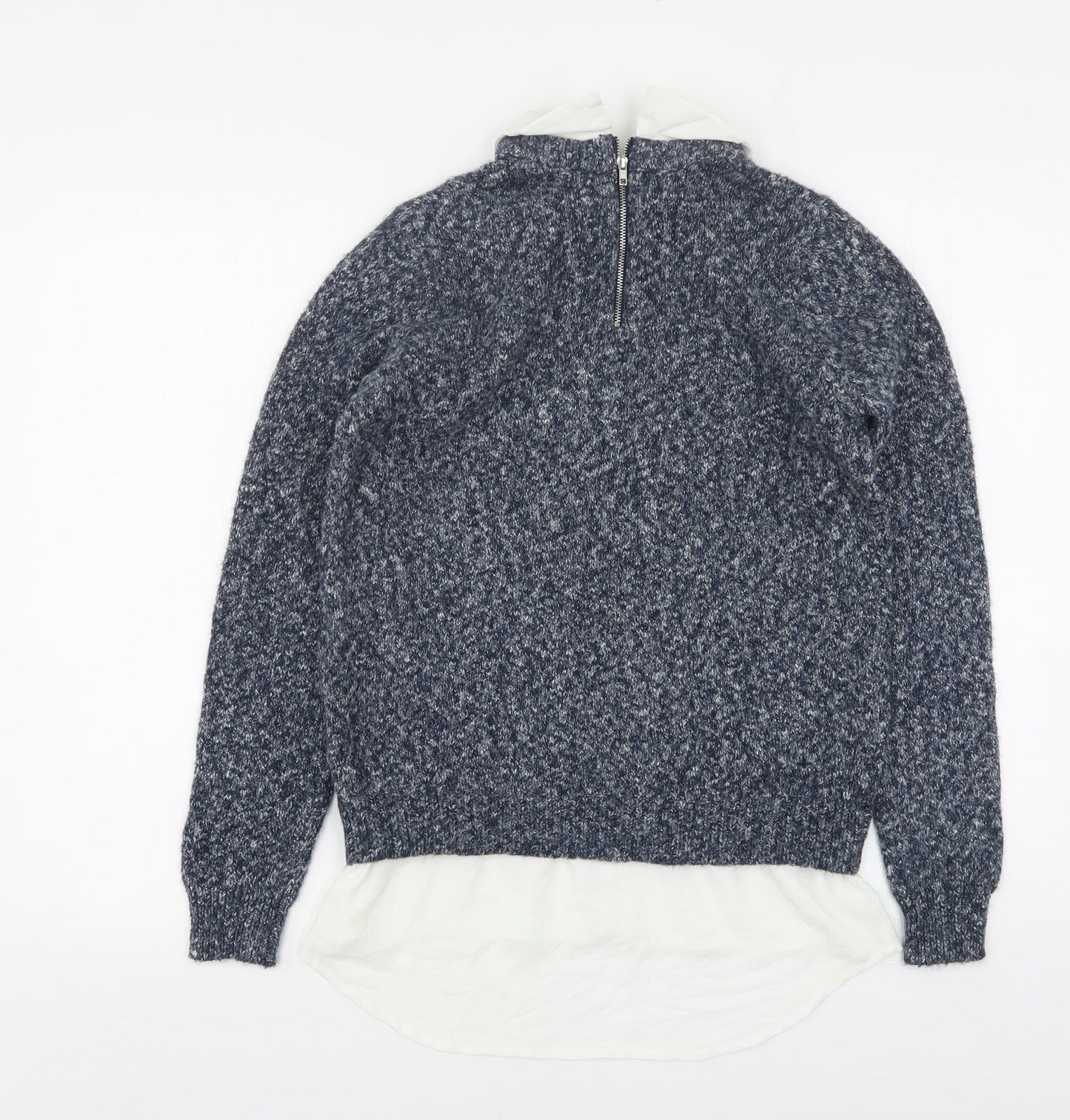 Atmosphere Womens Blue Collared  Acrylic Pullover Jumper Size 8