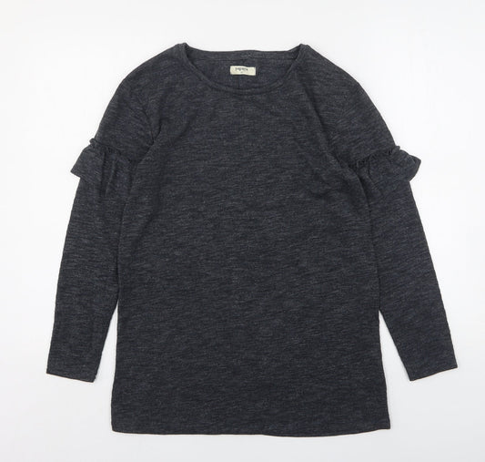 Papaya Womens Grey Round Neck  Polyester Pullover Jumper Size 10