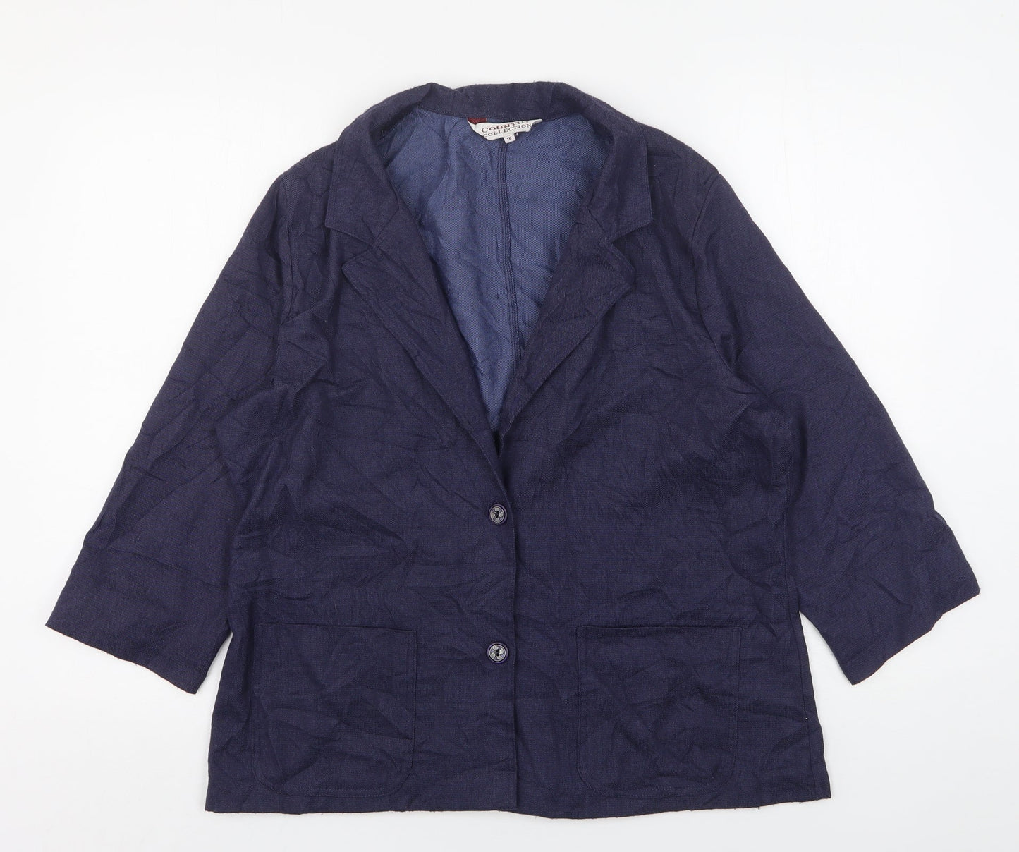 Country Collection  Womens Blue  Polyester Jacket Blazer Size 16