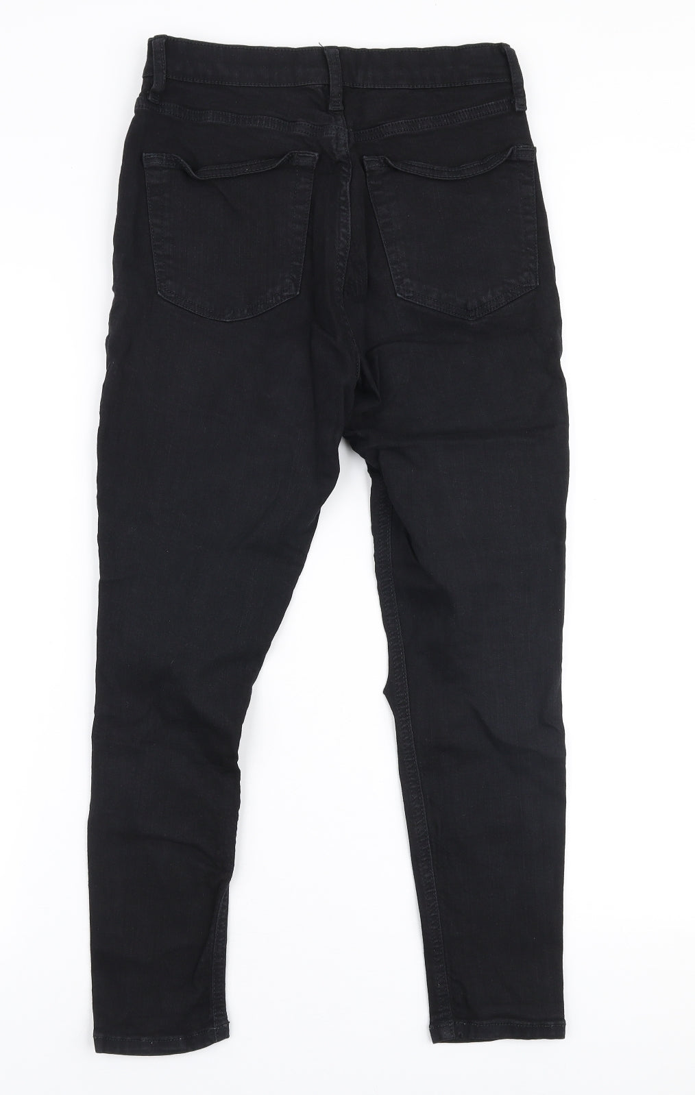 Topshop Womens Black  Cotton Skinny Jeans Size 28 in L30 in Slim Zip
