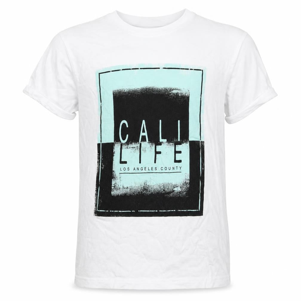 Primark Boys White  100% Cotton Jersey T-Shirt Size 9-10 Years Round Neck Pullover - California