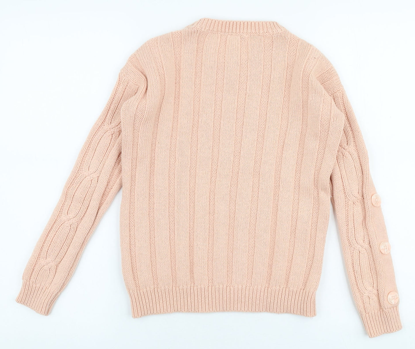 Marks and Spencer Womens Pink Round Neck  Cotton Pullover Jumper Size 8