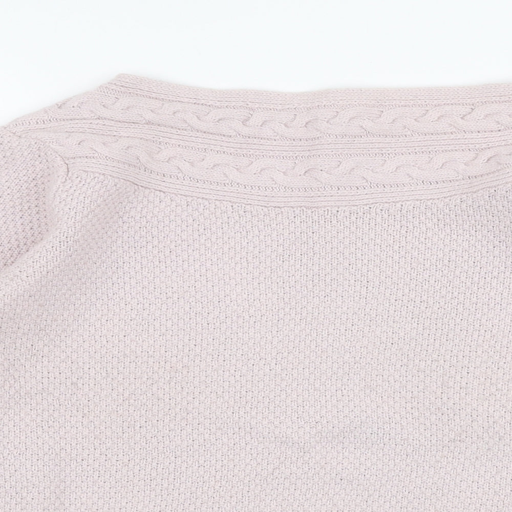 Monsoon Womens Pink Boat Neck  Polyamide Pullover Jumper Size M
