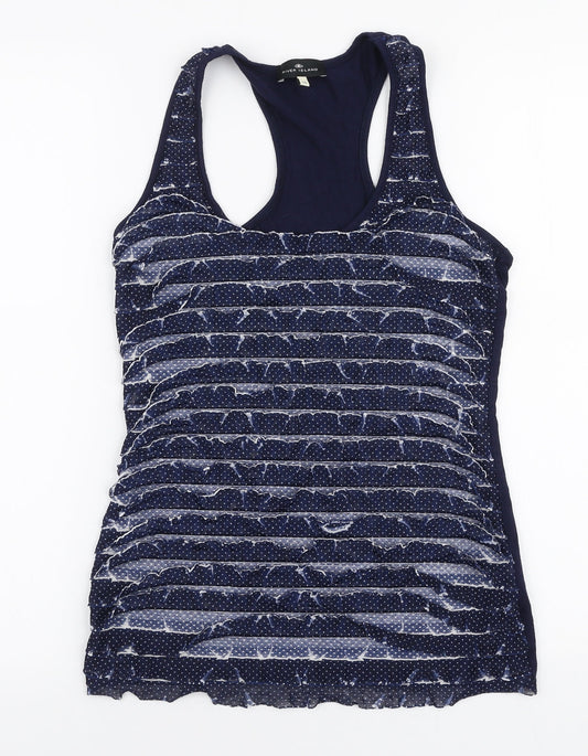 River Island Womens Blue  Polyester Jersey Tank Size 10 Round Neck