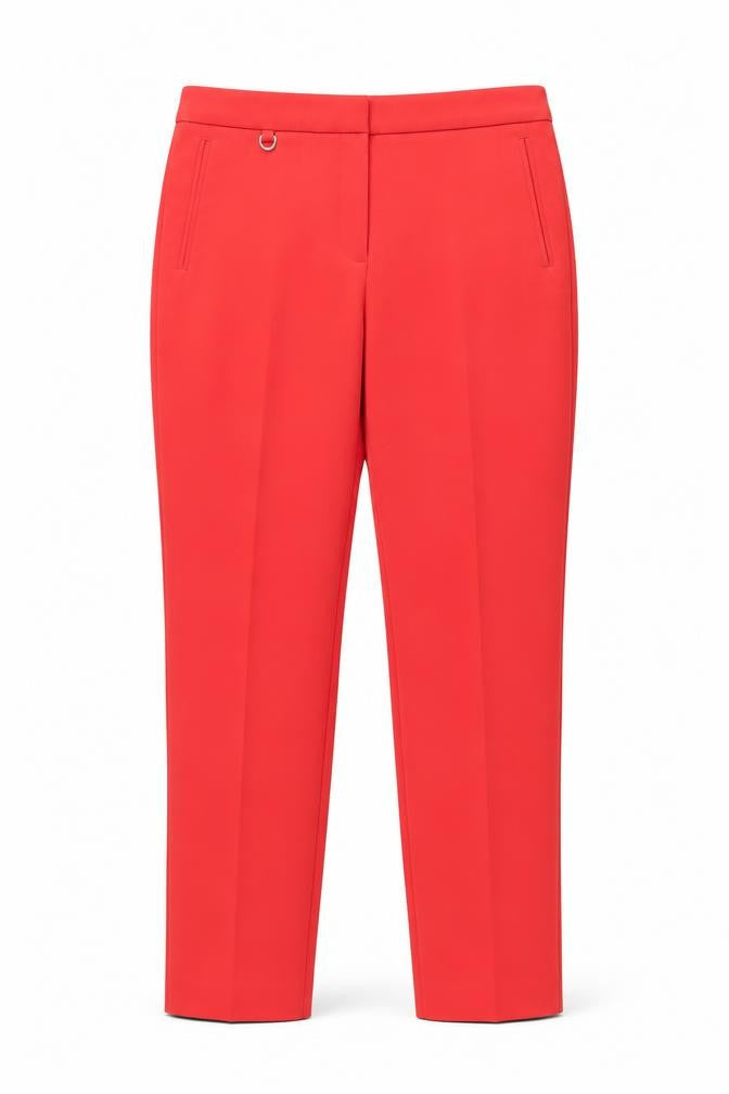 Adrianna Papell Womens Red  Polyester Trousers  Size 10 L26 in Regular Zip