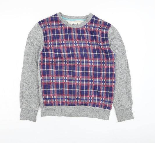 Johnnieb Girls Grey Check Cotton Pullover Sweatshirt Size 11-12 Years  Pullover