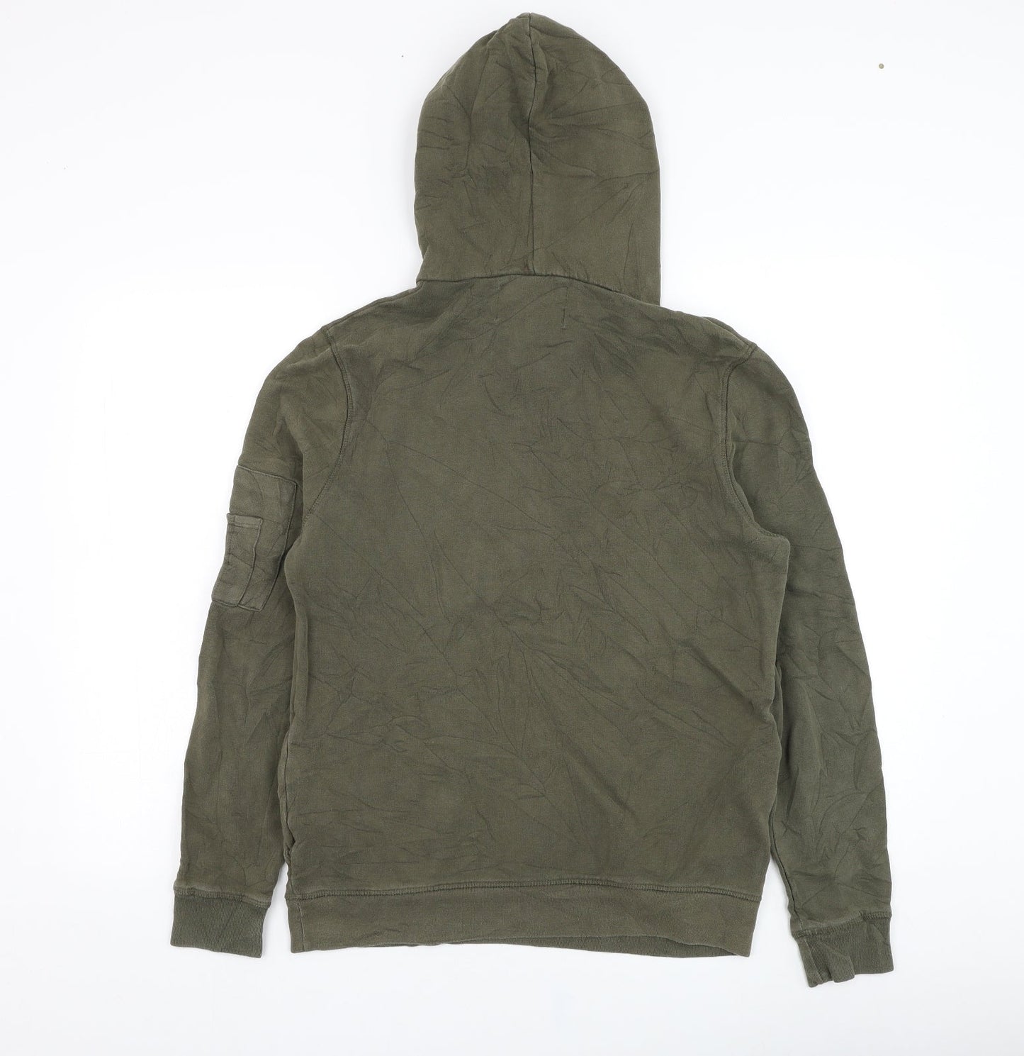 River Island Mens Green  Cotton Pullover Hoodie Size XS