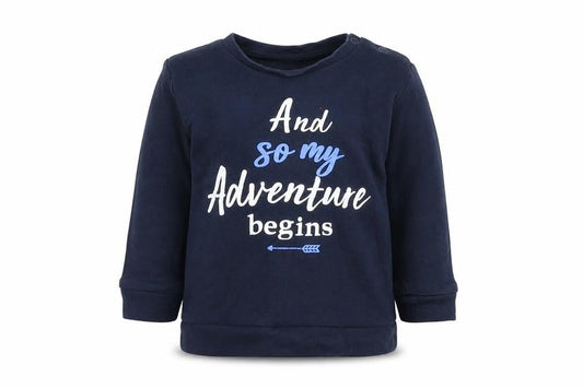 Pep&Co Boys Blue  Cotton Basic T-Shirt Size 12-18 Months Round Neck Pullover - Slogan