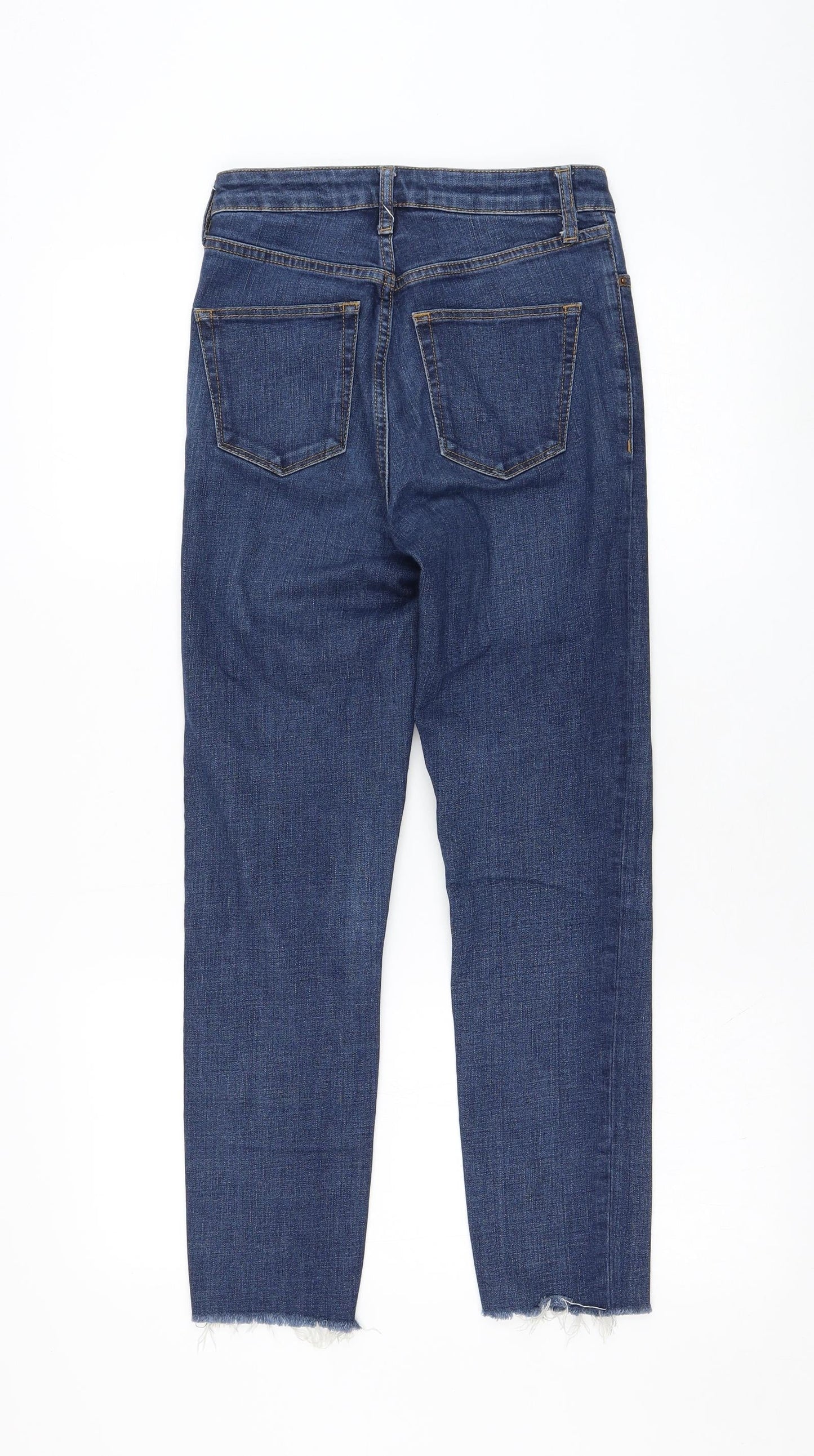 Topshop Womens Blue  Cotton Skinny Jeans Size 25 in L32 in Regular Zip
